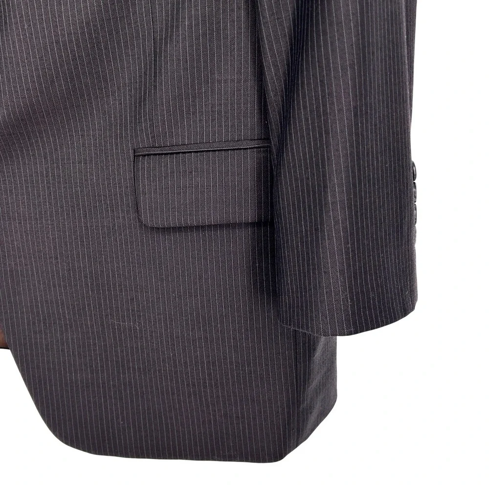 Jack Victor Wool Blazer Mens Vogue Pinstripe Jacket Made Canada Brown‎ 44S Short